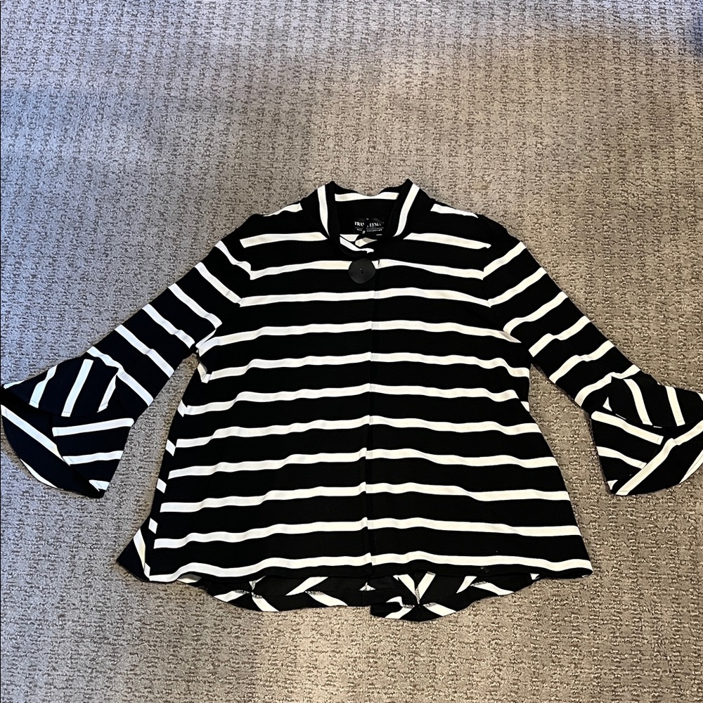 Frank Lyman Design Black and White Striped Blouse